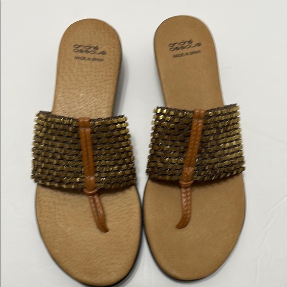 ANDRE ASSOUS LEATHER SANDALS SZ 37 - Picture 9 of 9